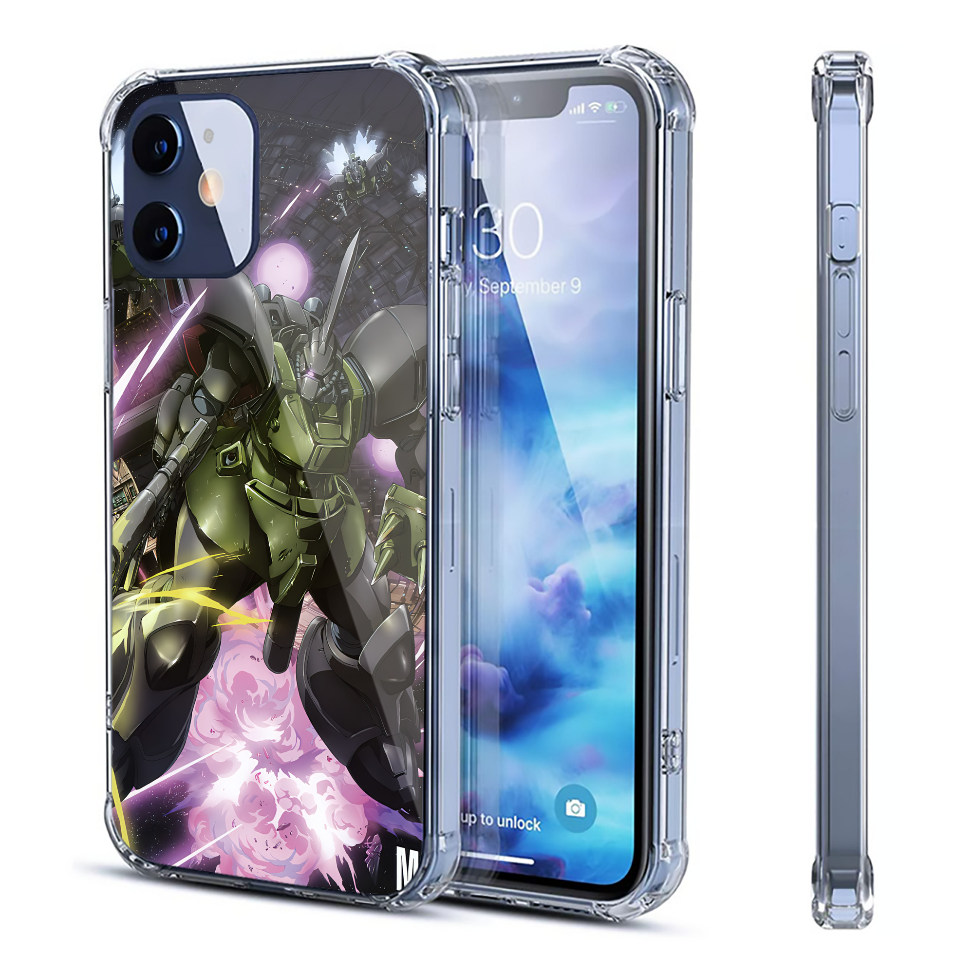 （画像用） 機動戦士ガンダム Mobile Suit Gundam 【iPhone 12シリーズ対応】透明スマホケース（クリアソフトケース）